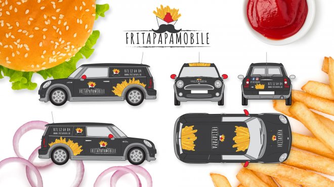 lettrage voiture publicité Fritapapa